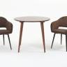 Стол Монте К 90 орех с креслами Пичч велюр коричневый Стол Монте К 90 орех с креслами Пичч велюр коричневый