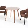 Стол Монте К 90 орех с креслами Пичч велюр коричневый Стол Монте К 90 орех с креслами Пичч велюр коричневый