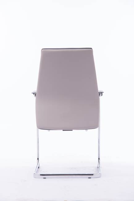 Кресло офисное / Лондон CF / хром / темно серая+светло серая (вставки) экокожа