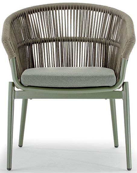 Кресло плетеное с подушкой Tropea зеленый 610х640х780 мм