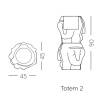 Кашпо пластиковое Threebu Totem Pot 2 Standard 450х450х900 мм