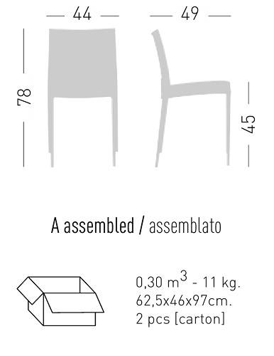 Стул пластиковый с обивкой Over Plus 440х490х780 мм