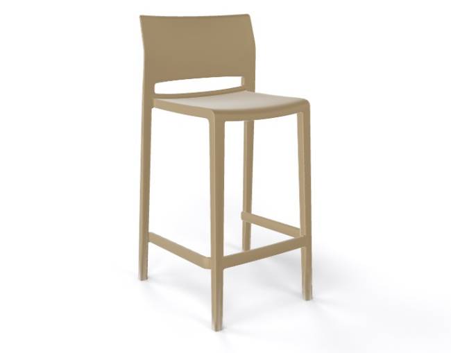 Стул пластиковый полубарный Bakhita 66 тортора 480х470х910 мм