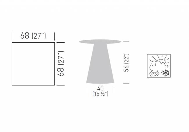 Столик ламинированный кофейный Roller Table 680х680х560 мм