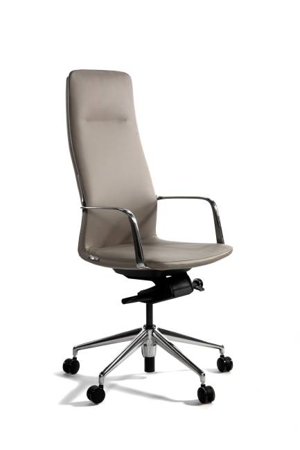 Кресло офисное / Лилль / мокко экокожа/ алюминий крестовина