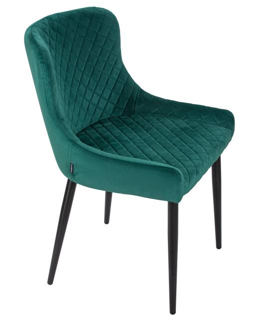 Стул обеденный DOBRIN RICHARD, черные матовые ножки, зелёный велюр (V108-64)