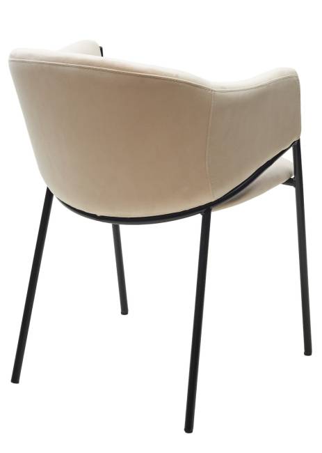 Стул ДИЛЛ, цвет H-06 Бежевый, велюр / черный каркас М-City