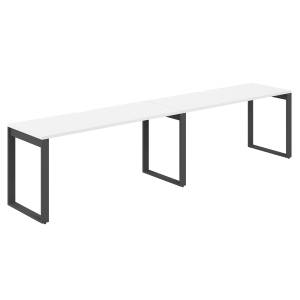 AG.173.WH.V.72.AN / Рабочая станция s-b-s 3200х600х750 / профиль О-образный: 70х20 антрацит; столешница с вырезом; столешница: белый