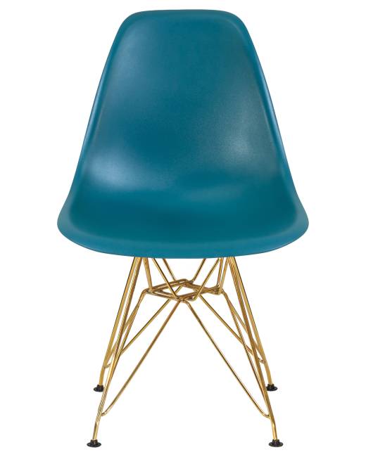 Набор 4 шт Стул обеденный DOBRIN DSR, ножки золотые, цвет морской волны (G-05)