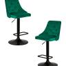 Набор 2 шт Стул барный DOBRIN JOSEPH BLACK, зеленый велюр (MJ9-88)