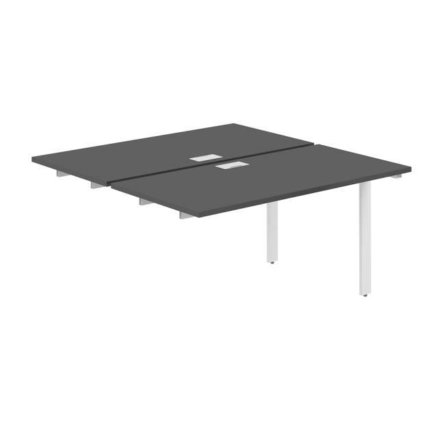 AG.125.AN.L.72.WH  / Секция рабочей станции 1400х1438х750  / профиль О-образный: 70х20 белый; лючок: серебро; столешница: антрацит