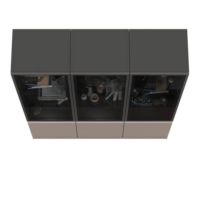 Стеклянная горка в гостиную Сидней цвет антрацит/МДФ веллюто капучино