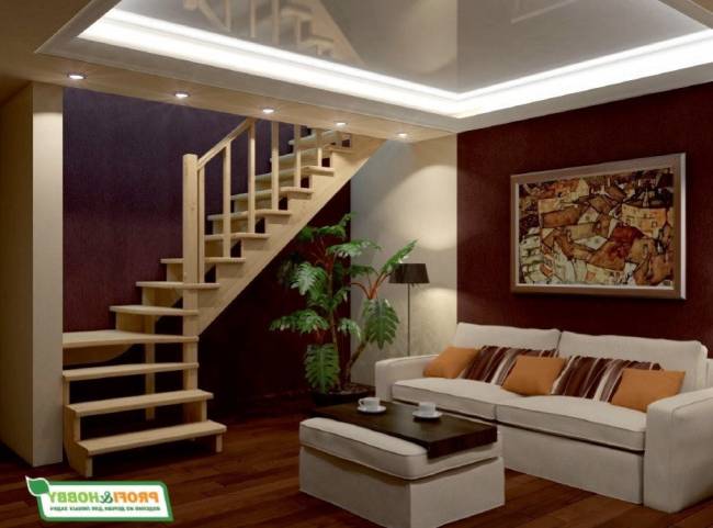 Деревянная лестница К-031м/1 под покраску Деревянная лестница К-031м/1 под покраску