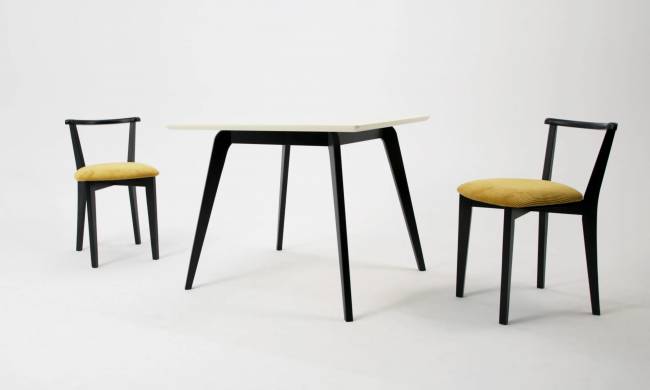 Стол Arki М 90 чёрный/слоновая кость