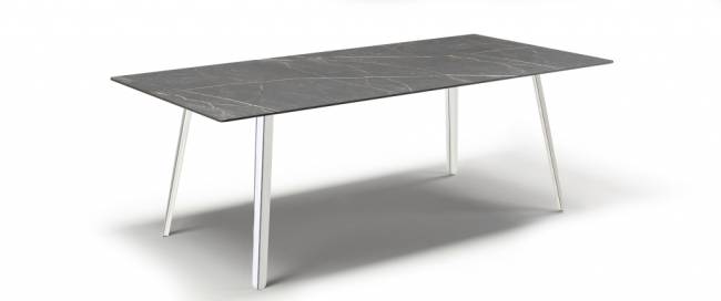 Стол ламинированный Squid алюминиевый, черный мрамор Сахара 2090х1000х730 мм