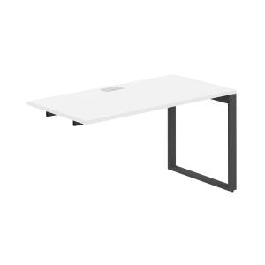 AG.185.WH.L.72.AN / Секция рабочей станции 1400х700х750 / профиль О-образный: 70х20 антрацит; лючок: серебро; столешница: белый