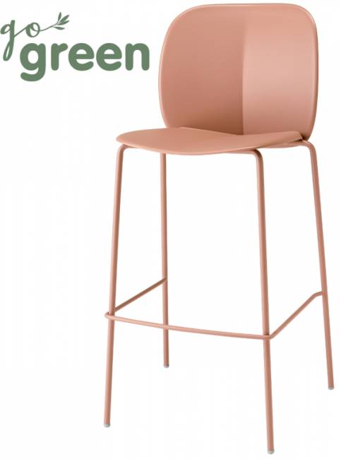 Стул пластиковый барный Mentha Go Green карамельный 490х520х1110 мм Стул пластиковый барный Mentha Go Green карамельный 490х520х1110 мм