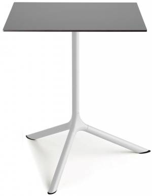 Стол ламинированный обеденный Tripe Maxi белый, антрацит 700х700х740 мм