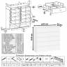 Большой комод МК1200.10 десять ящиков и письменный стол МСП1200 Мори цвет белый