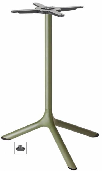 Стол ламинированный обеденный Tripe оливковый, цементный 600х600х740 мм