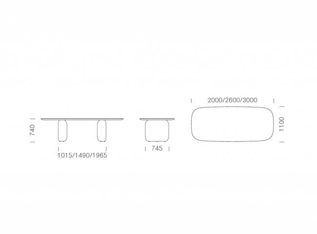 Стол стеклянный Elinor черный, белый 2600х1100х740 мм
