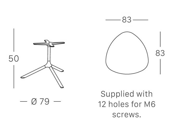 Столик ламинированный кофейный Tripe Maxi терракотовый, каменный 830х830х510 мм