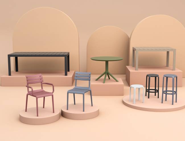 Табурет пластиковый Tom 45 белый 340х340х450 мм