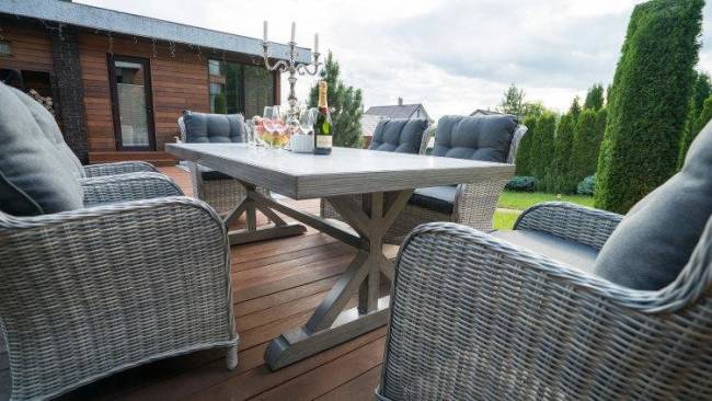 Набор мебели из ротанга: стол ВЕРОНА_200 + кресло БЕРГАМО 6 шт. (цвет серый) Набор мебели из ротанга: стол ВЕРОНА_200 + кресло БЕРГАМО 6 шт. (цвет серый)