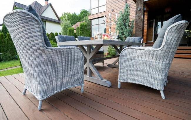 Набор мебели из ротанга: стол ВЕРОНА_200 + кресло БЕРГАМО 6 шт. (цвет серый) Набор мебели из ротанга: стол ВЕРОНА_200 + кресло БЕРГАМО 6 шт. (цвет серый)
