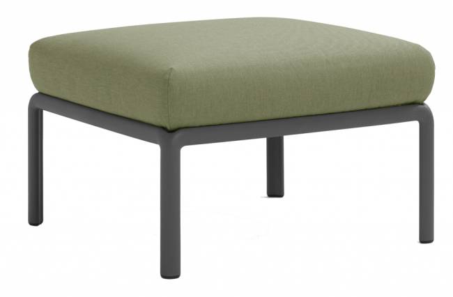 Пуф пластиковый с подушкой Komodo Pouf антрацит, джунгли 700х700х490 мм