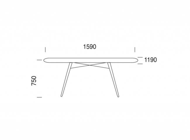 Стол ламинированный Wox натуральный 1590х1190х750 мм