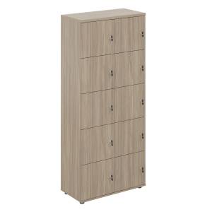 SG.820.OD.OD / Локер 10 ячеек 800х400х1866 / корпус: дуб темный; фасады: дуб темный