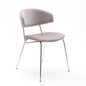 Дизайнерский стул FIT серый, основание хром