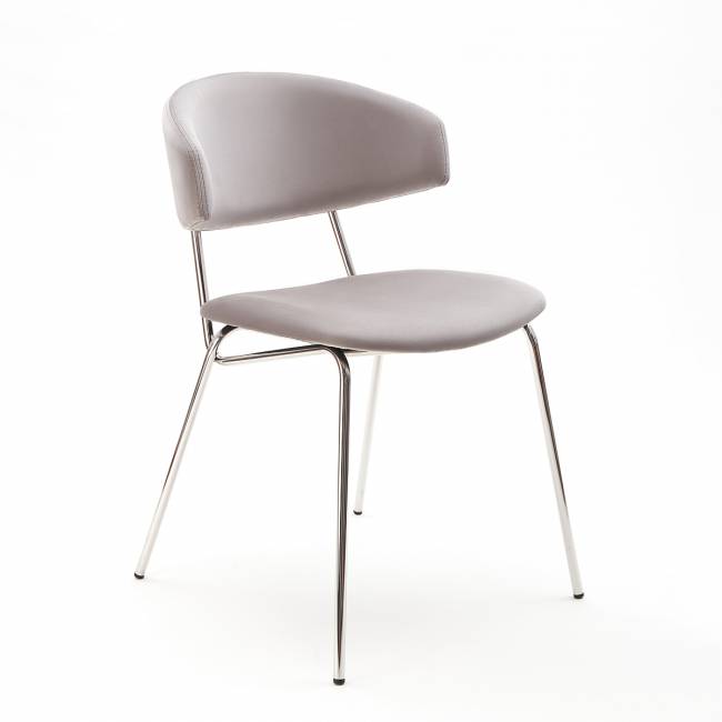 Дизайнерский стул FIT серый, основание хром Дизайнерский стул FIT серый, основание хром