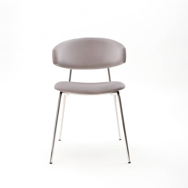 Дизайнерский стул FIT серый, основание хром Дизайнерский стул FIT серый, основание хром