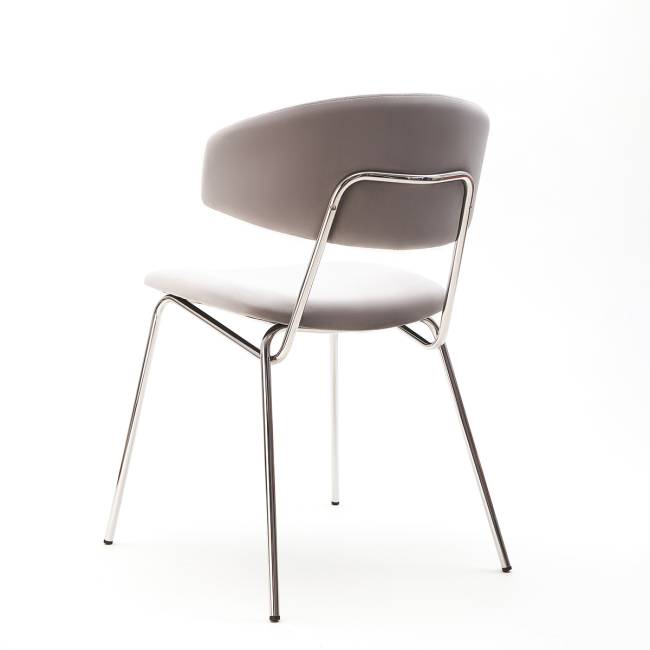 Дизайнерский стул FIT серый, основание хром Дизайнерский стул FIT серый, основание хром