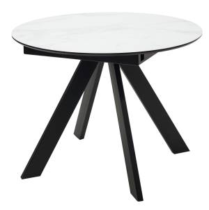 Стол БОНЖУР 100 ОНИКС БЕЖЕВЫЙ, стекло / ЛАТТЕ каркас М-City