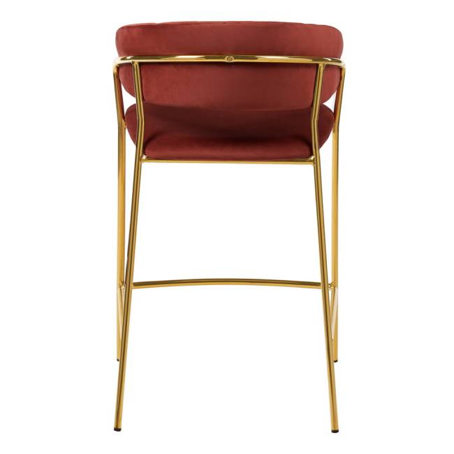 Стул полубарный Turin терракотовый, золотые ножки