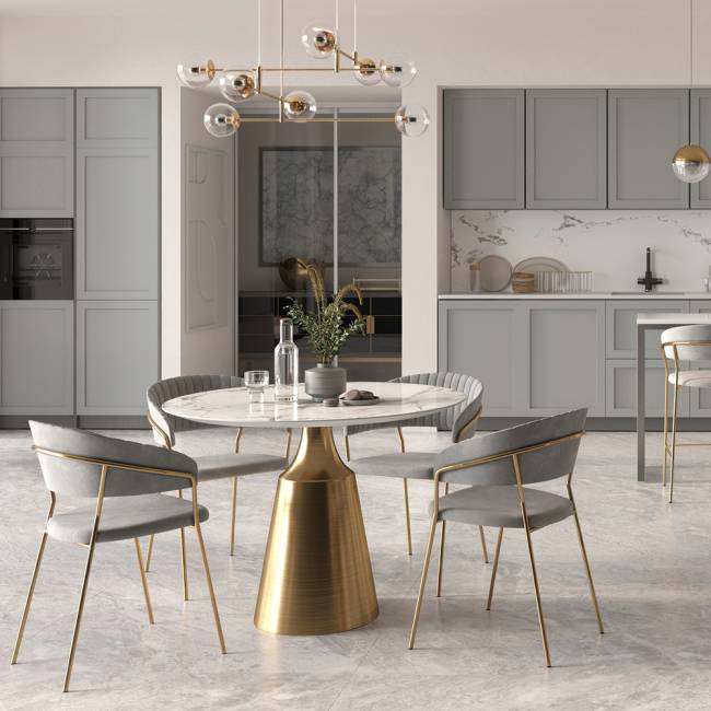 Стул полубарный Turin терракотовый, золотые ножки