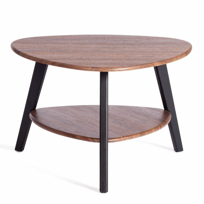 Журнальный стол FABIO мдф, 77х78х50 см, орех кантри/чёрный