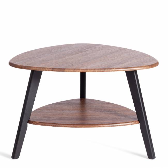 Журнальный стол FABIO мдф, 77х78х50 см, орех кантри/чёрный