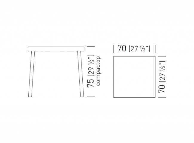 Стол ламинированный Stefano 700х700х750 мм