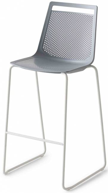 Стул пластиковый полубарный Akami ST 66 жемчужно-серый 500х550х1030 мм