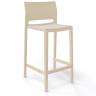 Стул пластиковый полубарный Bakhita 66 песочный 480х470х910 мм