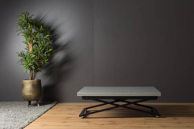 Стол трансформер Левмар Compact P02/S53 (Гриджио/черный)