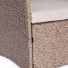 Лаундж сет (диван+2кресла+столик+подушки) (mod. 210013 А) серый, ткань: DB-11 светло-серый пластиковый ротанг