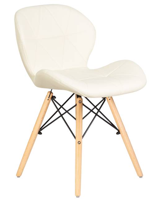 Стул обеденный DOBRIN BUTTERFLY, ножки светлый бук, цвет сиденья кремовый