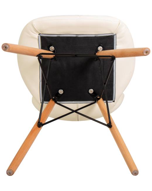 Стул обеденный DOBRIN BUTTERFLY, ножки светлый бук, цвет сиденья кремовый