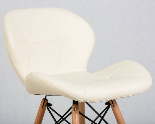 Стул обеденный DOBRIN BUTTERFLY, ножки светлый бук, цвет сиденья кремовый