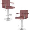 Набор 2 шт Стул барный DOBRIN KRUGER ARM, пудрово-розовый велюр (MJ9-32)